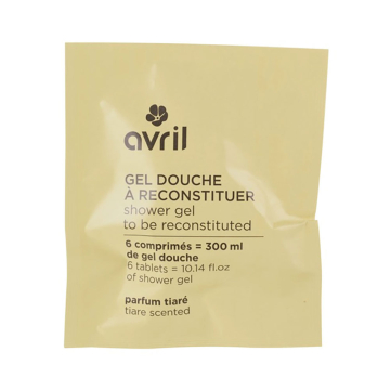Avril, Reconstitutable Shower Gel Tiaré-Scented, 6 Tablets