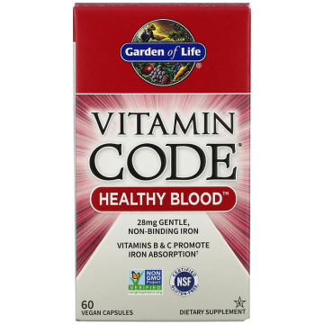 Vitamin Code | Healthy Blood by Garden of Life | 60 Vegan Capsules