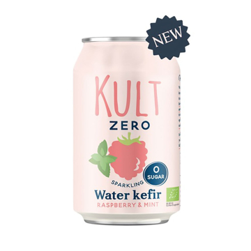 KULT, BIO Water Kefir Raspberry & Mint, Zero Sugar, 330ml
