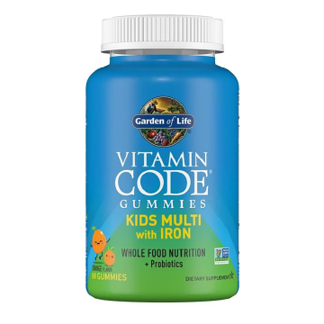 Garden of Life, Vitamin Code Kids, Whole Food Multivitamin with Iron, Orange, 90 Gummies