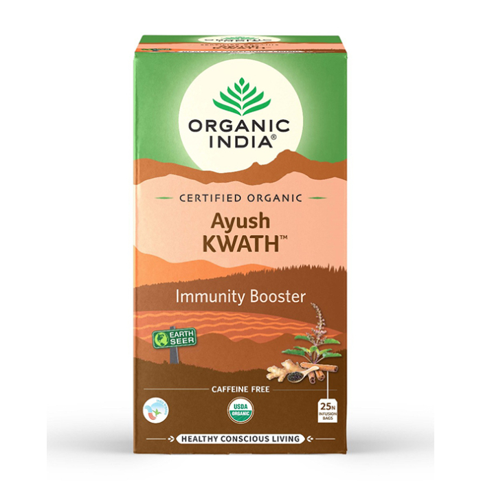 Organic India | Tulsi Ayush Kwath Tea | Caffeine-Free | Herbalista